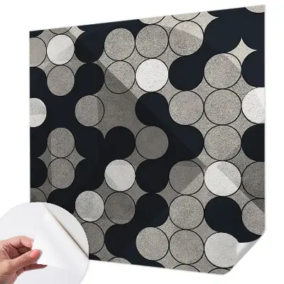 Selbstklebende Fototapete fürs Schlafzimmer mit geometrischem Kreismuster