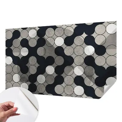 Selbstklebende Fototapete fürs Schlafzimmer mit geometrischem Kreismuster