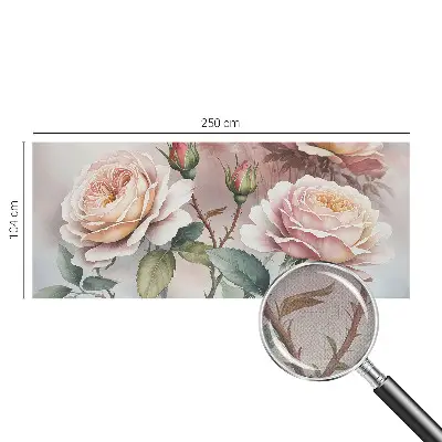 Fototapete in 3D-Optik mit Pastellrosen