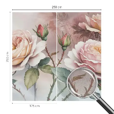 Fototapete in 3D-Optik mit Pastellrosen