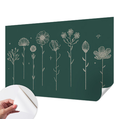 49D-Fototapete fürs Wohnzimmer mit zarten Blüten