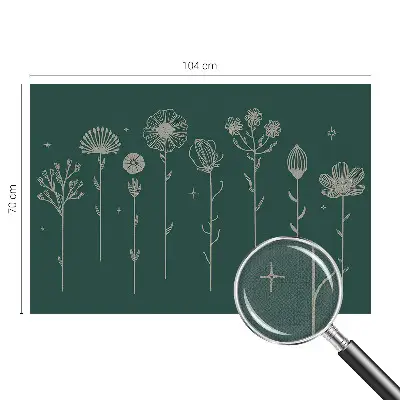 49D-Fototapete fürs Wohnzimmer mit zarten Blüten
