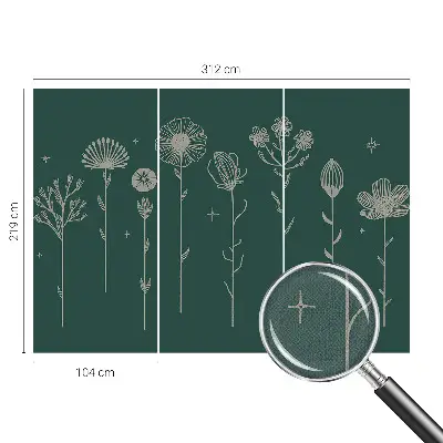 49D-Fototapete fürs Wohnzimmer mit zarten Blüten