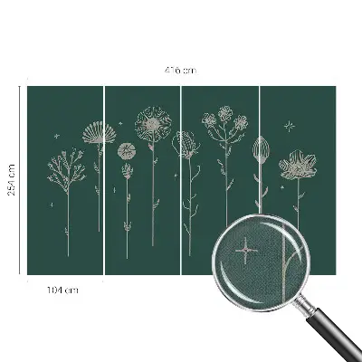 49D-Fototapete fürs Wohnzimmer mit zarten Blüten