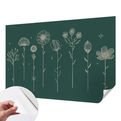 49D-Fototapete fürs Wohnzimmer mit zarten Blüten