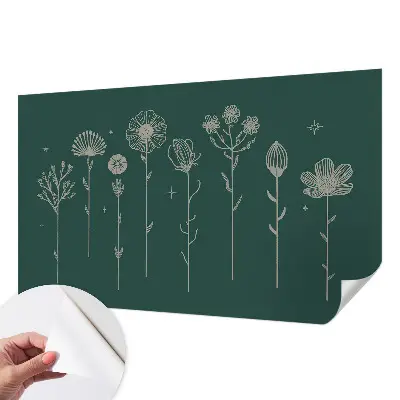 49D-Fototapete fürs Wohnzimmer mit zarten Blüten