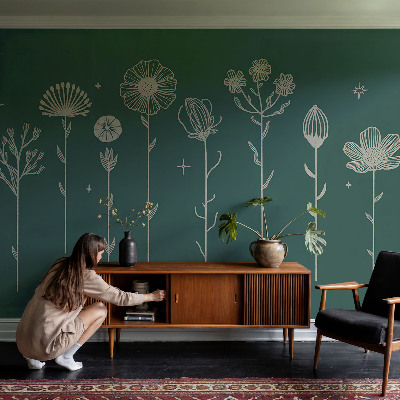 49D-Fototapete fürs Wohnzimmer Zarte Blüten