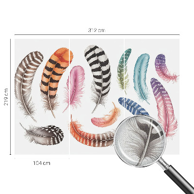 Motivtapete fürs Wohnzimmer Pastellfarbene Federn