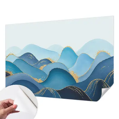 50D-Fototapete fürs Schlafzimmer mit einer hügeligen Landschaft als Motiv