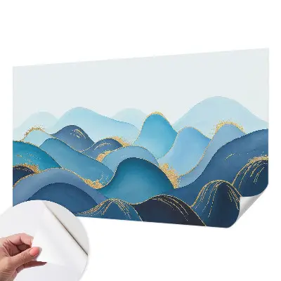50D-Fototapete fürs Schlafzimmer mit einer hügeligen Landschaft als Motiv