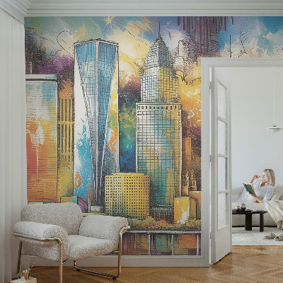 Moderne Fototapete nach Maß Stadtpanorama