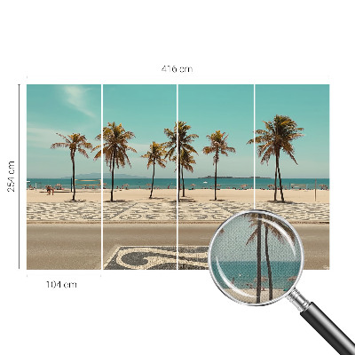 Selbstklebende Fototapete fürs Wohnzimmer mit Palmenstrand-Motiv