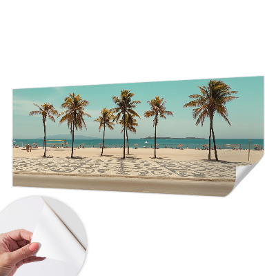 Selbstklebende Fototapete fürs Wohnzimmer mit Palmenstrand-Motiv