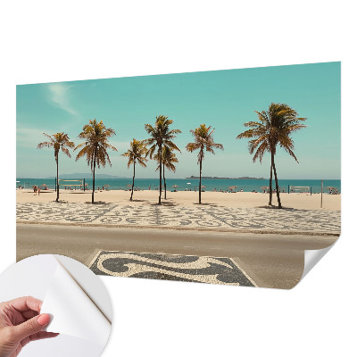 Selbstklebende Fototapete fürs Wohnzimmer mit Palmenstrand-Motiv