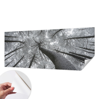 Selbstklebende Fototapete fürs Schlafzimmer mit einer Winterlandschaft