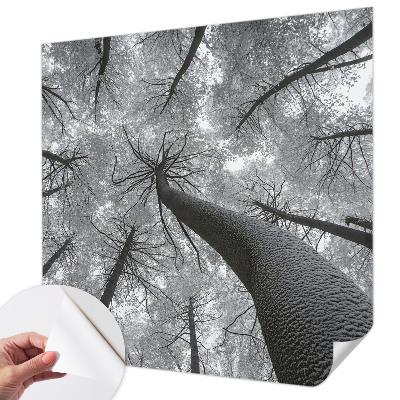 Selbstklebende Fototapete fürs Schlafzimmer mit einer Winterlandschaft