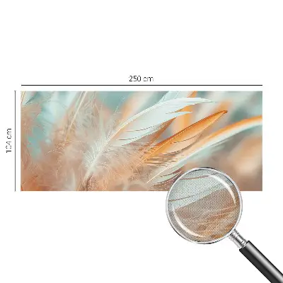 51D-Fototapete fürs Wohnzimmer mit zarten Federn als Motiv
