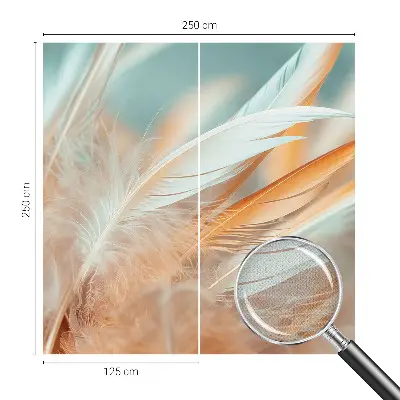 51D-Fototapete fürs Wohnzimmer mit zarten Federn als Motiv