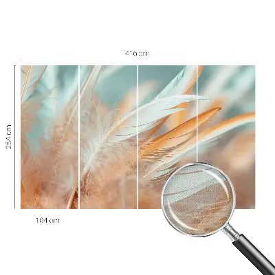 51D-Fototapete fürs Wohnzimmer mit zarten Federn als Motiv