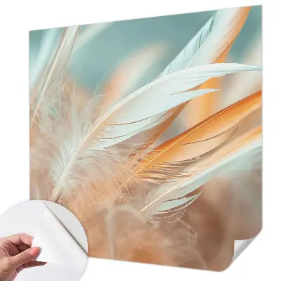 51D-Fototapete fürs Wohnzimmer mit zarten Federn als Motiv