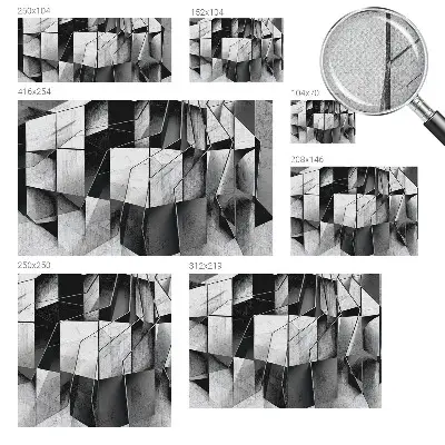 Motivtapete fürs Wohnzimmer mit geometrischem abstrakten Muster