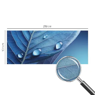 Hochwertige Bildtapete mit blauem Blattmotiv
