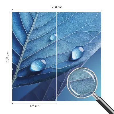 Hochwertige Bildtapete mit blauem Blattmotiv