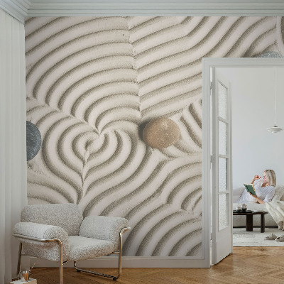 Selbstklebende Fototapete fürs Schlafzimmer mit harmonischen Wellenmotiv
