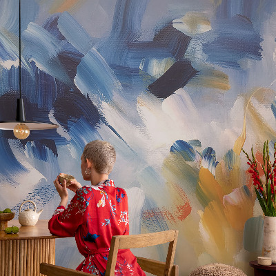 Fototapete in 3D-Optik Bunte Pinselstriche