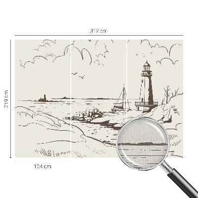 52D-Fototapete fürs Wohnzimmer mit Küstenlandschaft