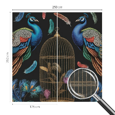 Moderne Fototapete nach Maß Exotische Pfauen