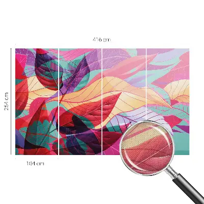 Selbstklebende Fototapete fürs Wohnzimmer mit abstraktem Blattmotiv