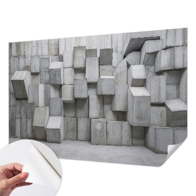 53D-Fototapete mit Motiv aus Betonblöcken