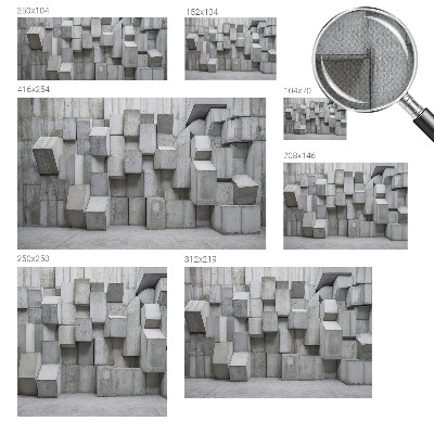53D-Fototapete mit Motiv aus Betonblöcken