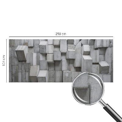53D-Fototapete mit Motiv aus Betonblöcken