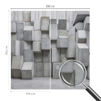 53D-Fototapete mit Motiv aus Betonblöcken