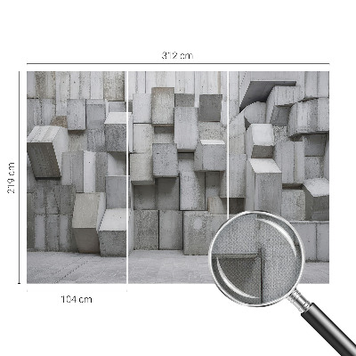 53D-Fototapete mit Motiv aus Betonblöcken