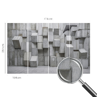 53D-Fototapete mit Motiv aus Betonblöcken