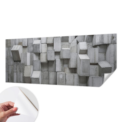 53D-Fototapete mit Motiv aus Betonblöcken