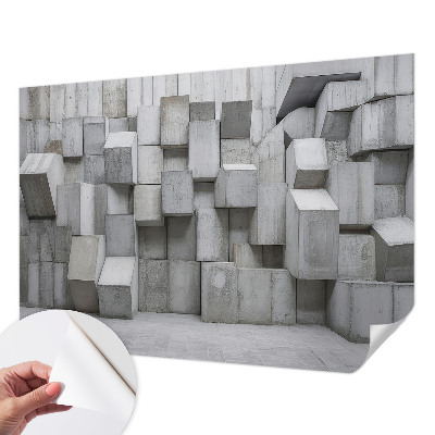 53D-Fototapete mit Motiv aus Betonblöcken