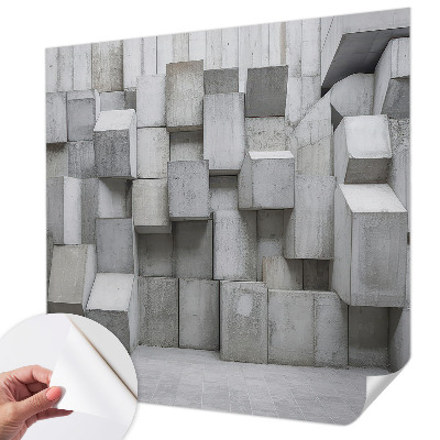53D-Fototapete mit Motiv aus Betonblöcken