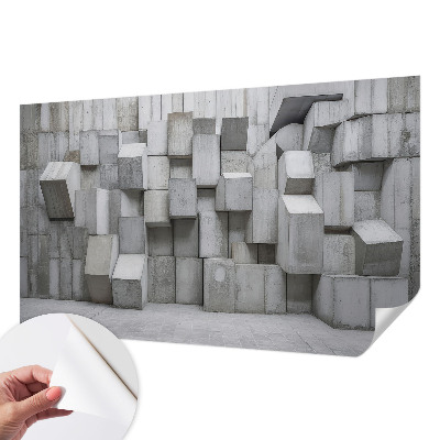 53D-Fototapete mit Motiv aus Betonblöcken