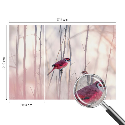 Selbstklebende Fototapete fürs Schlafzimmer mit einem Vogelpaar als Motiv