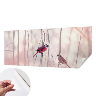 Selbstklebende Fototapete fürs Schlafzimmer mit einem Vogelpaar als Motiv