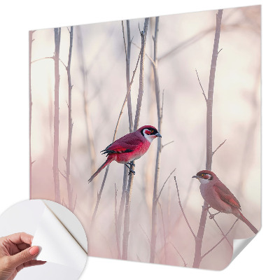 Selbstklebende Fototapete fürs Schlafzimmer mit einem Vogelpaar als Motiv