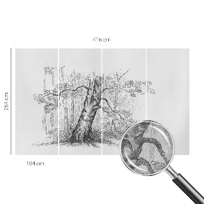 Fototapete in 3D-Optik mit Waldbaum-Motiv