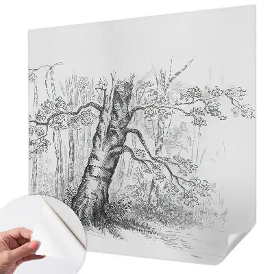 Fototapete in 3D-Optik mit Waldbaum-Motiv