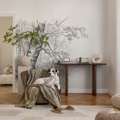 Fototapete in 3D-Optik mit Waldbaum-Motiv