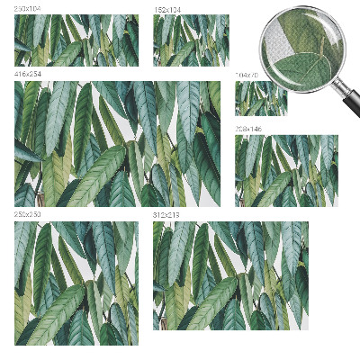 53D-Fototapete fürs Wohnzimmer Natürliche Blätter