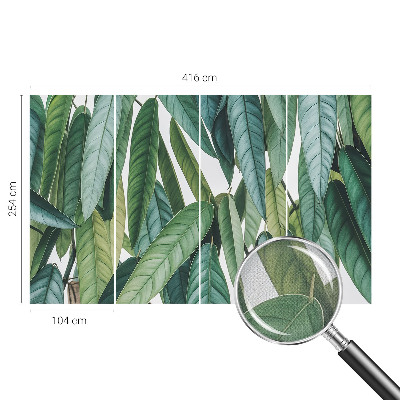 53D-Fototapete fürs Wohnzimmer Natürliche Blätter